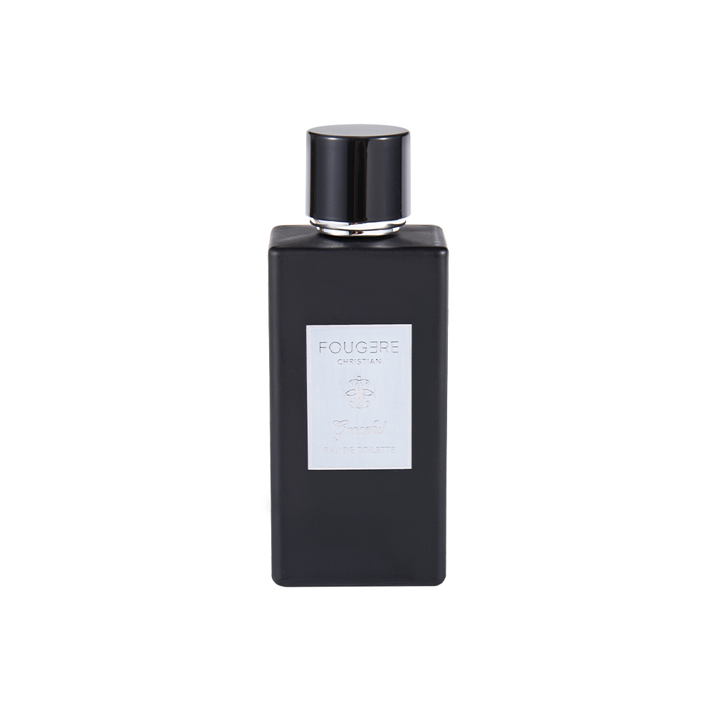 بطری عطر شیشه ای مشکی مات 100ML KY1481-WJ2360 با درپوش مشکی براق