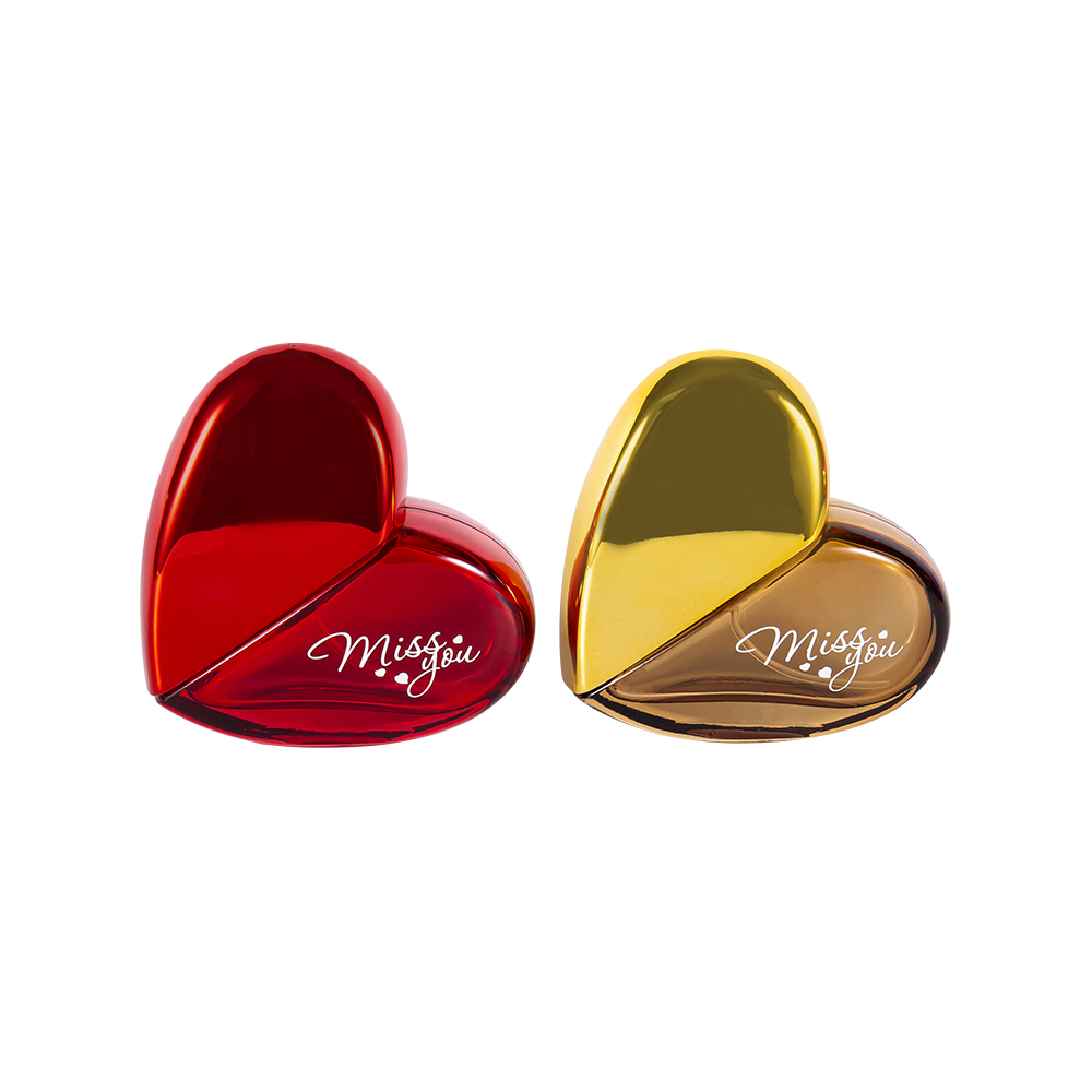 بطری عطر شیشه ای GC193-WJ501 50ML به شکل قلب با درپوش پلاستیکی UV PP