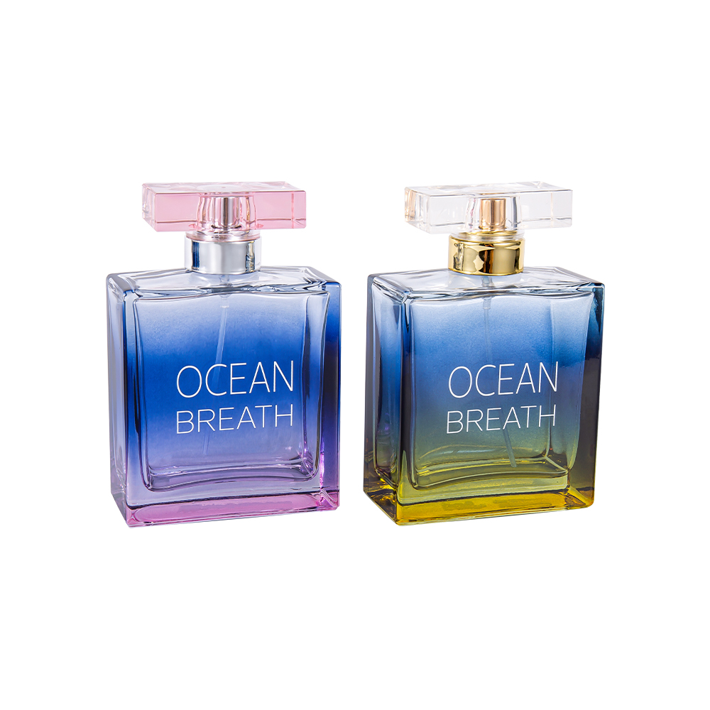 بطری عطر شیشه ای دو رنگ با روکش 100ML GC4375-WJ208 با درپوش پوشش دار Surlyn UV