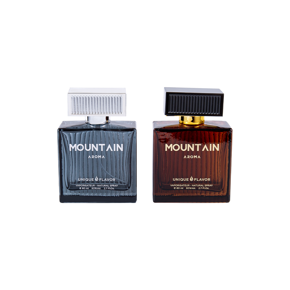 بطری عطر شیشه ای راه راه عمودی 80ML GC4311-WJ2092 با روکش نوارهای پلاستیکی ABS