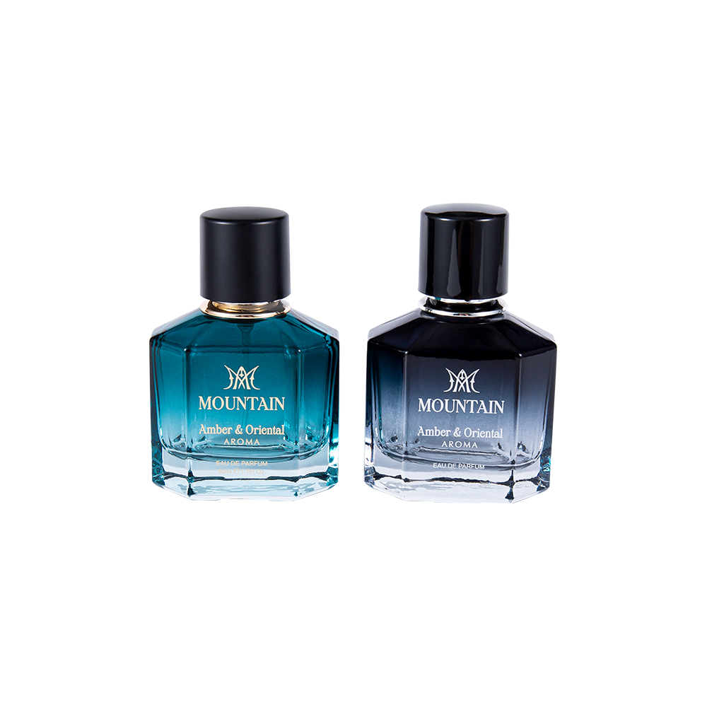 بطری عطر شیشه ای GC4030-WJ2099 50ML با چاپ روکش و نوار چسب داغ PP Abs UV عطر