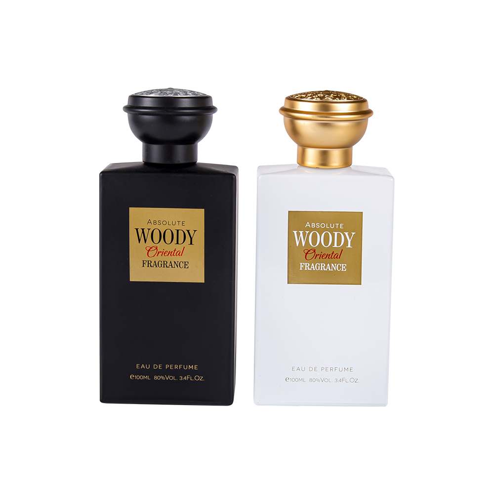 ست درپوش بطری عطر 100ML مات مشکی و سفید پرمیوم KY2034-WJ2204 به سبک عربی