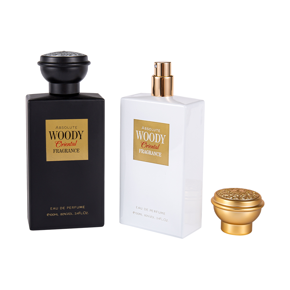 ست درپوش بطری عطر 100ML مات مشکی و سفید پرمیوم KY2034-WJ2204 به سبک عربی