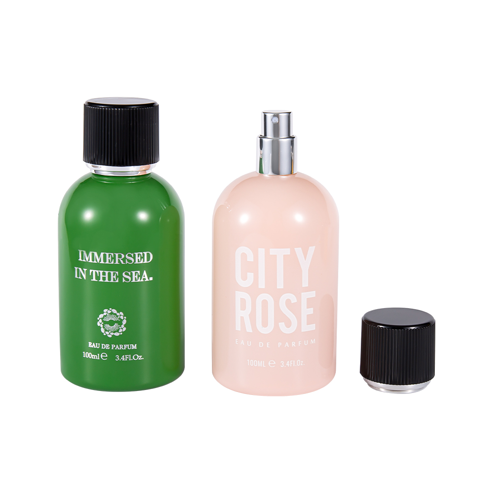 بطری عطر شیشه ای تزئینی 100ML GC4463-WJ2361 با درپوش عطر مشکی